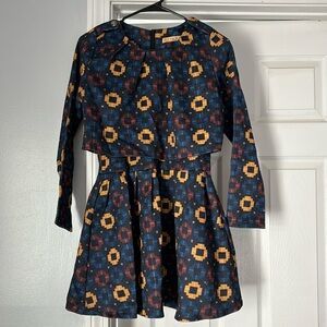 ELF SACK vintage printed layered look dress